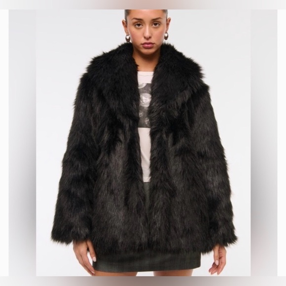Abercrombie & Fitch Jackets & Blazers - Abercrombie & Fitch Shawl Collar Faux Fur Coat